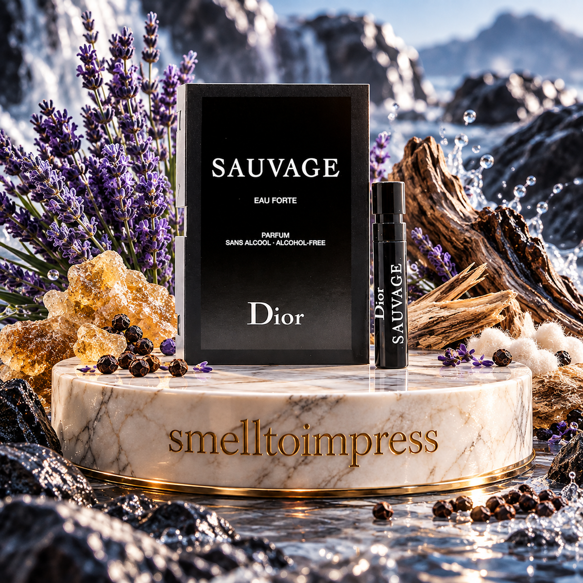 obrázek oficiálního vzorku parfému Christian Dior Sauvage Eau Forte EDP 1 ml od Smelltoimpress