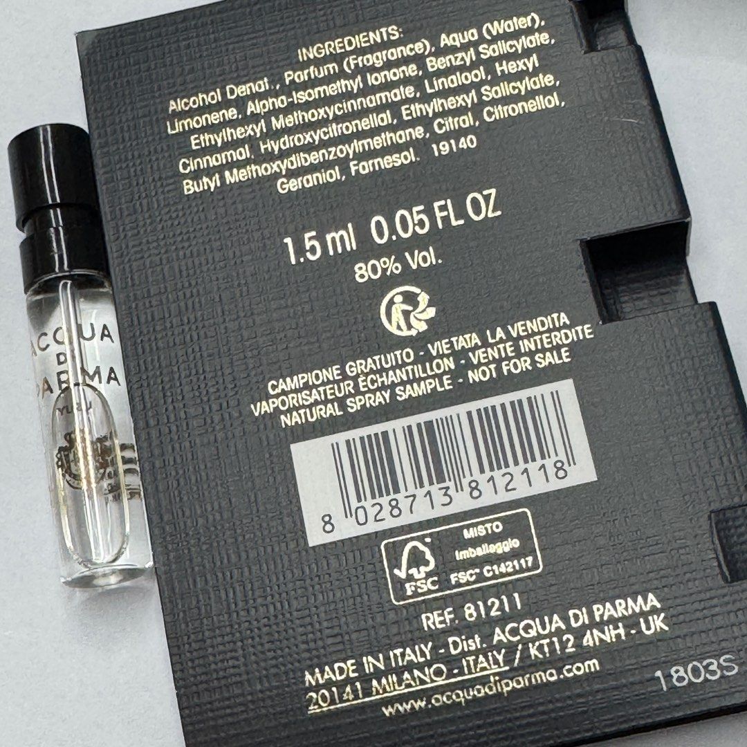 Acqua Di Parma Yuzu Edp 1,5 ml 0,05 fl. oz. oficiální vzorek parfému