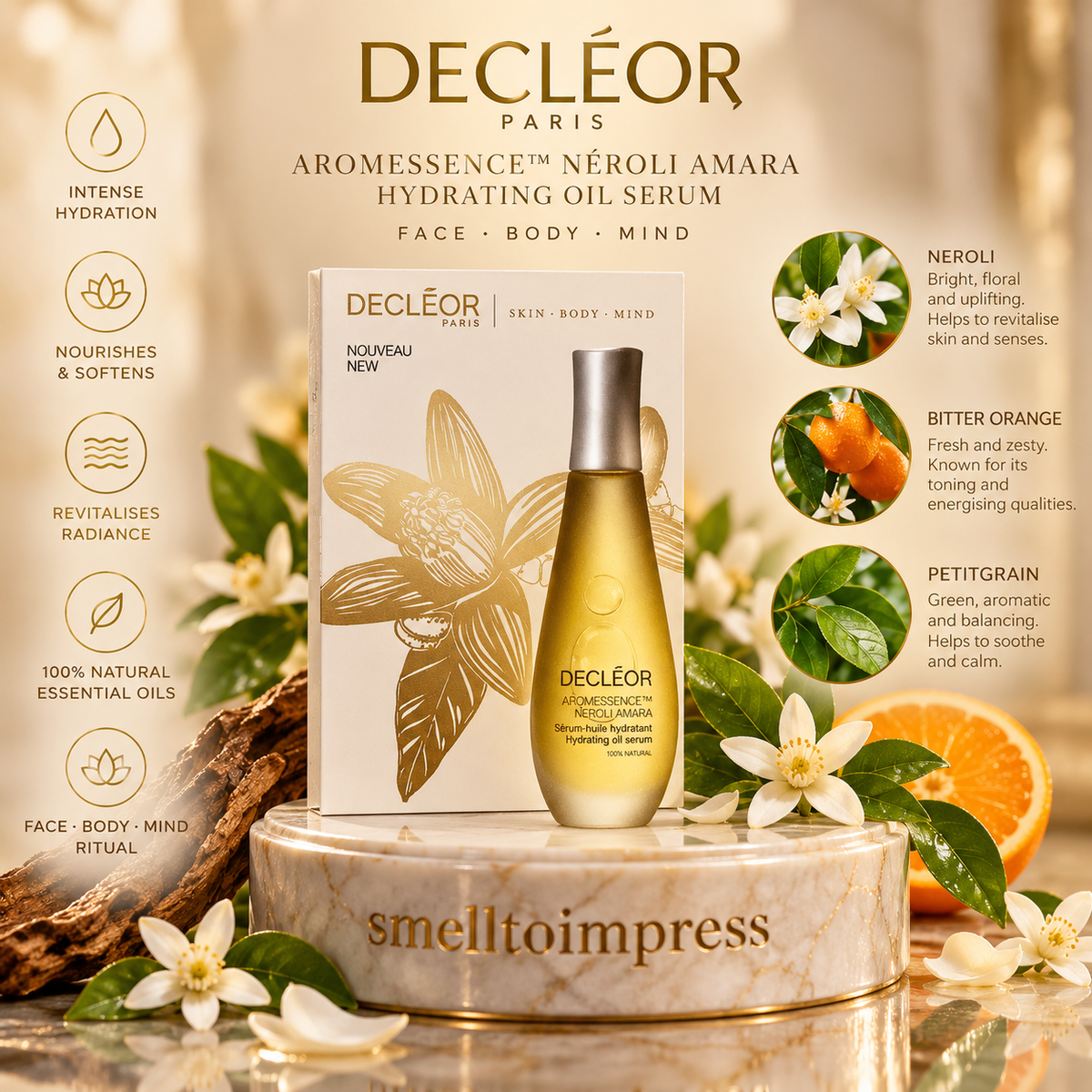 obrázek vzorku 1 ml olejového hydratačního séra Decléor Aromessence Néroli Amara