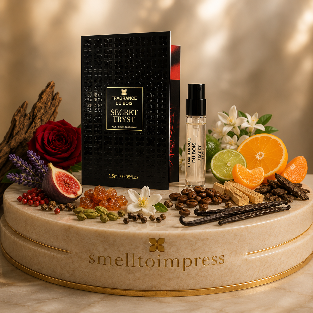 obrázek oficiálního vzorku parfému Fragrance Du Bois Secret Tryst 1,5 ml 0,05 fl. oz.