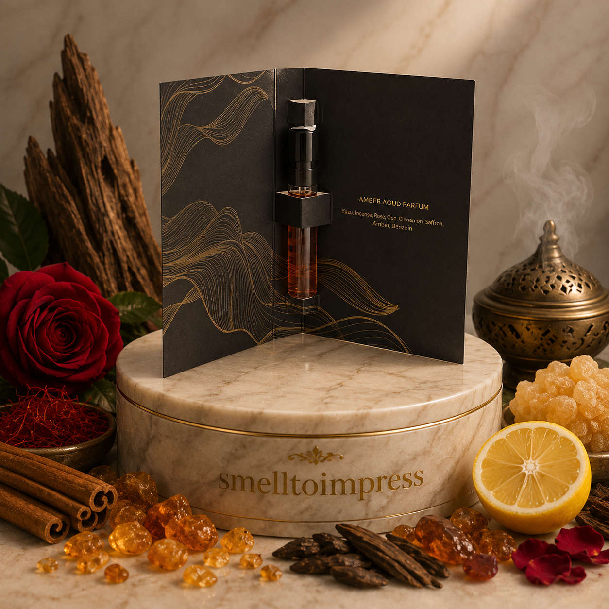 obrázek oficiálního vzorku parfému Roja Amber Aoud 2 ml 0,06 fl. oz.