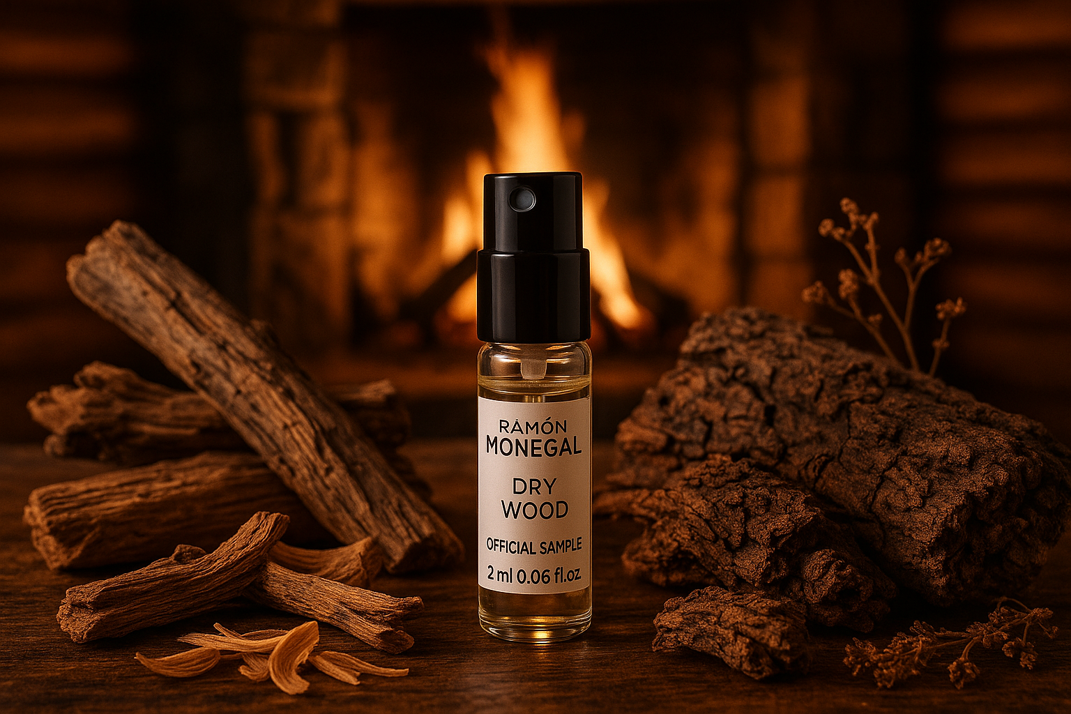Oficiální vzorek parfému Ramon Monegal Dry Wood 2ml 0.06 fl.o.z. tester parfému