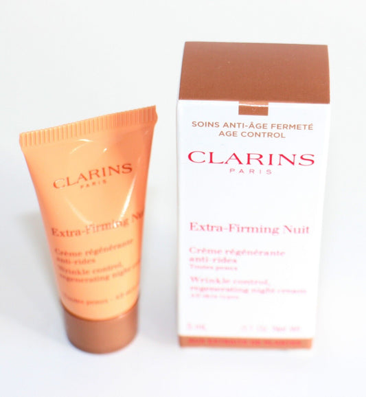 Clarins Extra-Firming Nuit Mini pleťová péče, vzorky 5 ml, pro suchou pleť.